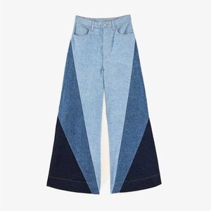 Farm RIO Patched Denim Pants Wide Leg
